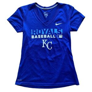 Nike Kansas City Royals Dri Fit Tee Womens Small Shirt Short Sleeve 597765 Blue
